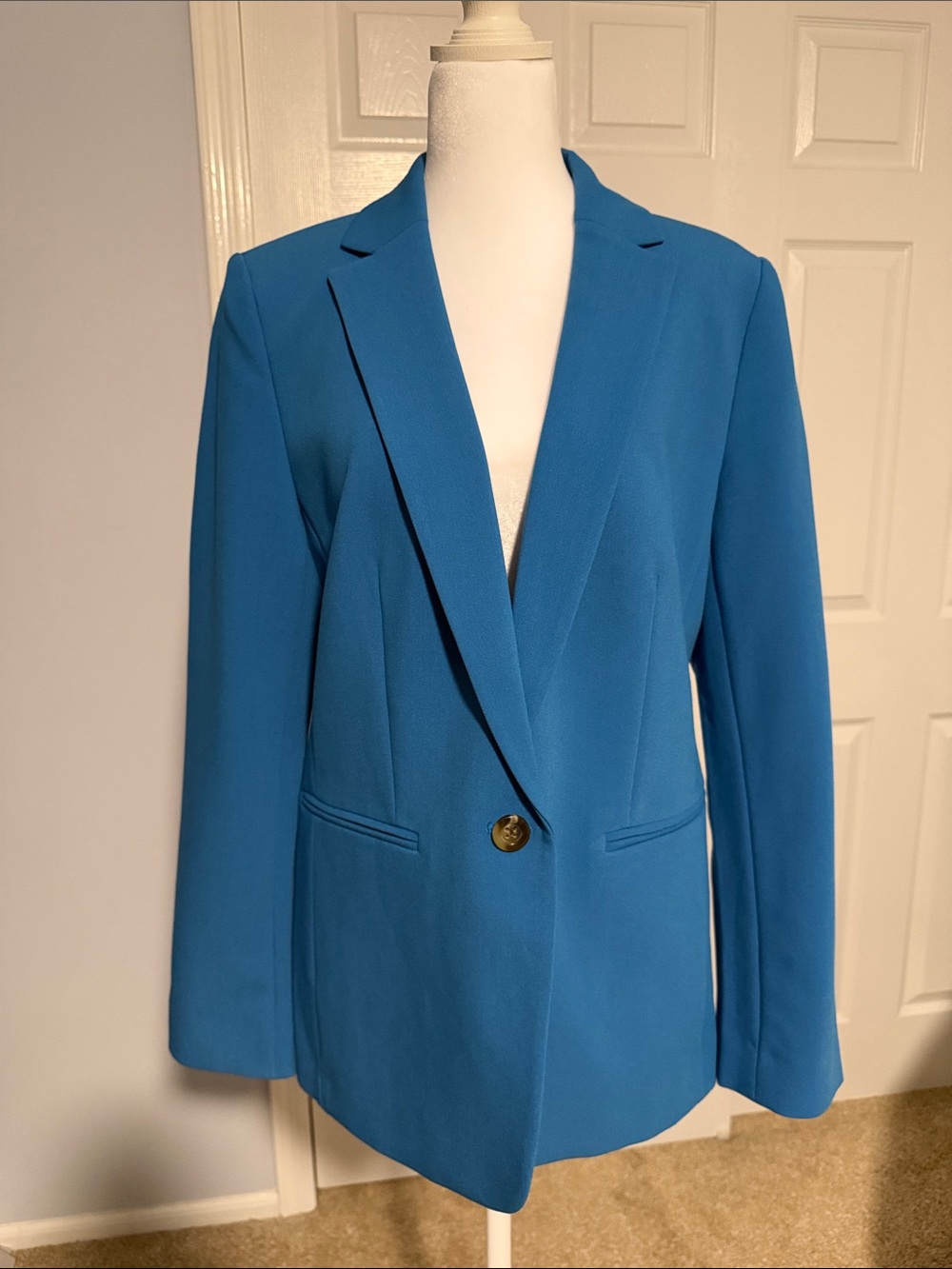Women's Teal Single-Button Blazer Jacket